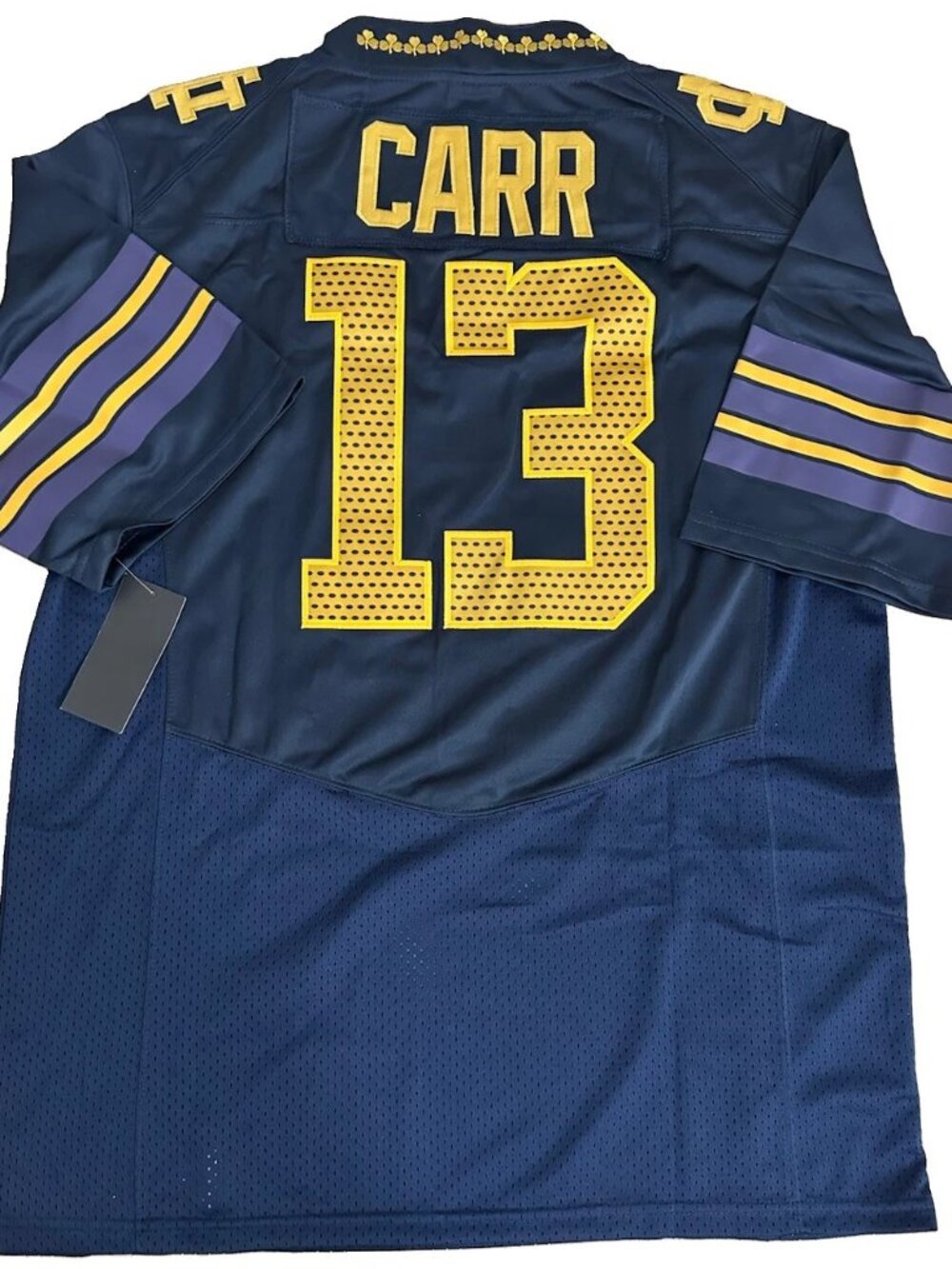 CJ Carr Vapor Stitched Navy Jersey 13 Vapor